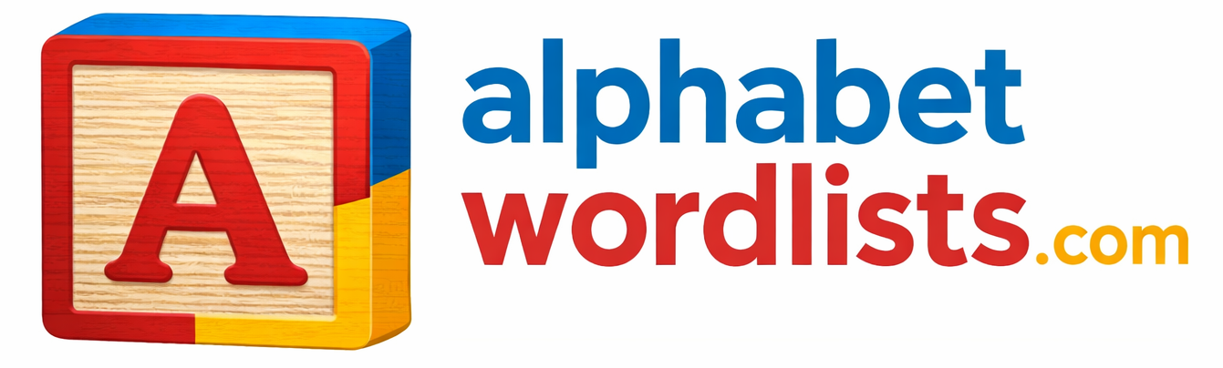 Alphabet Word Lists